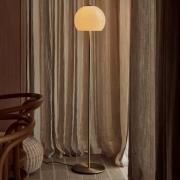 FRANDSEN Gulvlampe Ball Glass, sandgrå, glas, 130 cm, E27