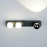 LED-væglampe Arpino sort, bredde 30 cm, metal, 3 lyskilder.
