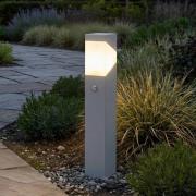 Lucande sokkellampe Kiran, 60 cm, sensor, lysegrå, IP44