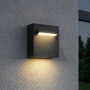 Lucande LED-udendørs væglampe Joril, 9,4 cm, sort, IP65