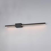 LED-væglampe Cassino, sort mat, bredde 70 cm, metal
