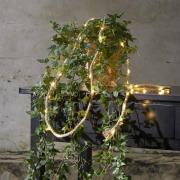 Jutta lyskæde med jutereb, batteridrift, 40 LED’er