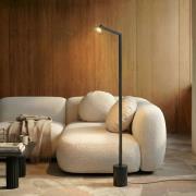Lucande LED-gulvlampe Steve, sort, 130 cm, dæmpbar
