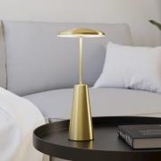 Piccola LED-batterilampe, messingfarvet, højde 28 cm, IP54