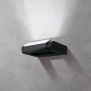 udendørs LED-væglampe Brianza, sort, bredde 20 cm, metal