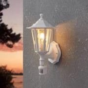 Udendørs væglampe Laterna 5, hvid, højde 36 cm, metal, sensor