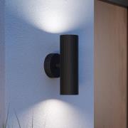 Udendørs væglampe Tomelloso, sort, højde 20 cm, metal, 2 lyskilder