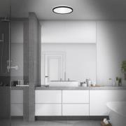 LED-loftlampe til badeværelset Slim Drip, sort, Ø 42 cm, IP44