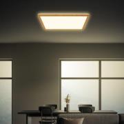 LED-loftlampe Tava Wood, 42 x 42 cm, plast, 3.000 K