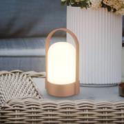 LED-batteridrevet bordlampe ASA, kobberfarvet, højde 15,5 cm, IP44