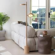 GOOD & MOJO LED-gulvlampe Okinawa, 2 lyskilder, natur, 146 cm, træ