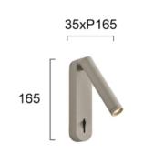 LED-væglampe Abriel, beige, udhæng 16 cm, metal
