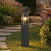 Lindby vejlampe Peldar, antracit/klar, 80 cm, sensor