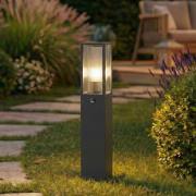 Lindby vejlampe Peldar, antracit/riflet, 80 cm, sensor