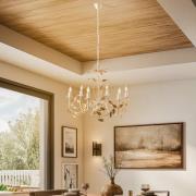 Lysekrone Collana metal 6 lyskilder elfenben