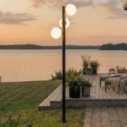 Lucande LED-udendørslampe Asane, sort, 3 lyskilder, 222 cm, CCT