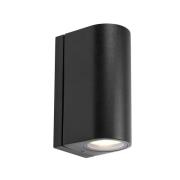 udendørs LED-væglampe Alor, sort, 2 lyskilder, IP65, dæmpbar
