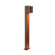 LED-gadelampe Alor, brun, IP65, højde 75 cm, dæmpbar