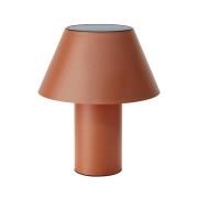 LED-bordlampe Vivo, brun, IP44, højde 30 cm, dæmpbar.