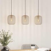 Hængelampe Romazzina, beige, længde 90 cm, 3 lyskilder, metal