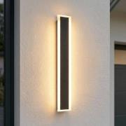 Lucande udendørs LED-væglampe Ilora, sort, 60 cm, CCT, IP65