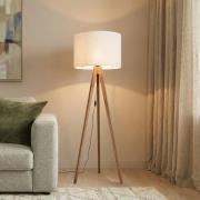 Gulvlampe Grand, creme/valnød, højde 145 cm, E27