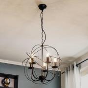 Lysekrone Globe med 5 lyskilder, sort