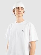 Cleptomanicx Embroidery Gull Mono T-shirt hvid