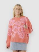 Rip Curl Hibiscus Heat Jacquard Crew Pullover pink