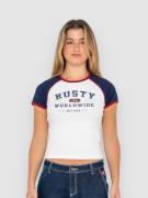 Rusty Mr Worldwide Raglan Skimmer Langærmet t-shirt hvid