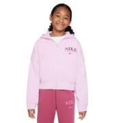 Nike Sportswear Trend Full Zip Fleece Hættetrøje Piger Tøj Pink 128137...