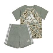 Adidas Dino Camo Allover Print Tshirt Og Shorts Sæt Drenge Tøj Grøn 74