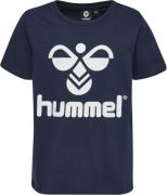 Hummel Tres Tshirt Unisex Sommer Tilbud Blå 104