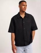 Calvin Klein Jeans Linen Ss Shirt Kortærmede skjorter Ck Black