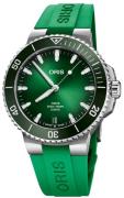 Oris Herreur 01 400 7790 4157-07 4 23 47EB Aquis Grøn/Gummi Ø43.5 mm