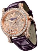 Chopard Dameur 274891-5001 Happy Sport Diamantudsmykket/Læder Ø36 mm