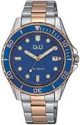 Q&Q Herreur A172J422Y Classic Blå/Stål Ø43 mm