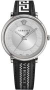 Versace Herreur VE5A01021 V Circle Sølvfarvet/Læder Ø42 mm