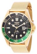 Invicta Herreur 47179 Pro Diver Sort/Guldtonet stål Ø43 mm