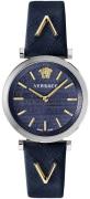 Versace Dameur VELS00119 V Twist Blå/Læder Ø37 mm