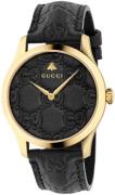 Gucci YA1264034A G-Timeless Sort/Læder Ø38 mm