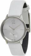 Calvin Klein Dameur K2Y231K6 Dress Hvid/Læder Ø32 mm