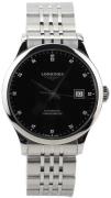 Longines Herreur L2.820.4.57.6 Record Sort/Stål Ø38.5 mm