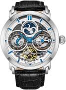 Stührling Original Herreur 371A.01 Legacy Skeletskåret/Læder Ø45