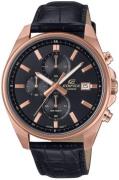 Casio Herreur EFV-610ECL-1AUEF Edifice Sort/Læder Ø43 mm