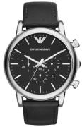 Emporio Armani Herreur AR1828 Luigi Sort/Læder Ø45 mm