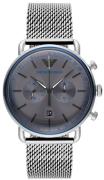 Emporio Armani Herreur AR11383 Aviator Grå/Stål Ø43 mm