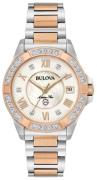 Bulova Dameur 98R234 Hvid/Rosaguldtonet stål Ø32 mm