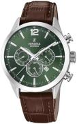 Festina Herreur F20542-8 Timeless Grøn/Læder Ø43.5 mm