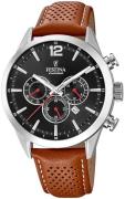 Festina Herreur F20542-6 Timeless Sort/Læder Ø43.5 mm